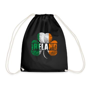 Irish shamrock - Drawstring Bag - black - Front