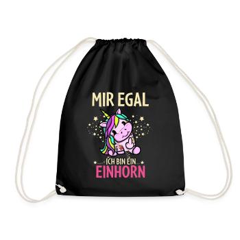 Mir Egal Ich Bin Ein Einhorn - Turnbeutel - Schwarz - Vorne
