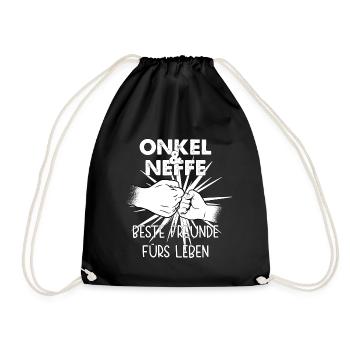Onkel & Neffe Beste Freunde fürs Leben Partnerlook - Turnbeutel - Schwarz - Vorne