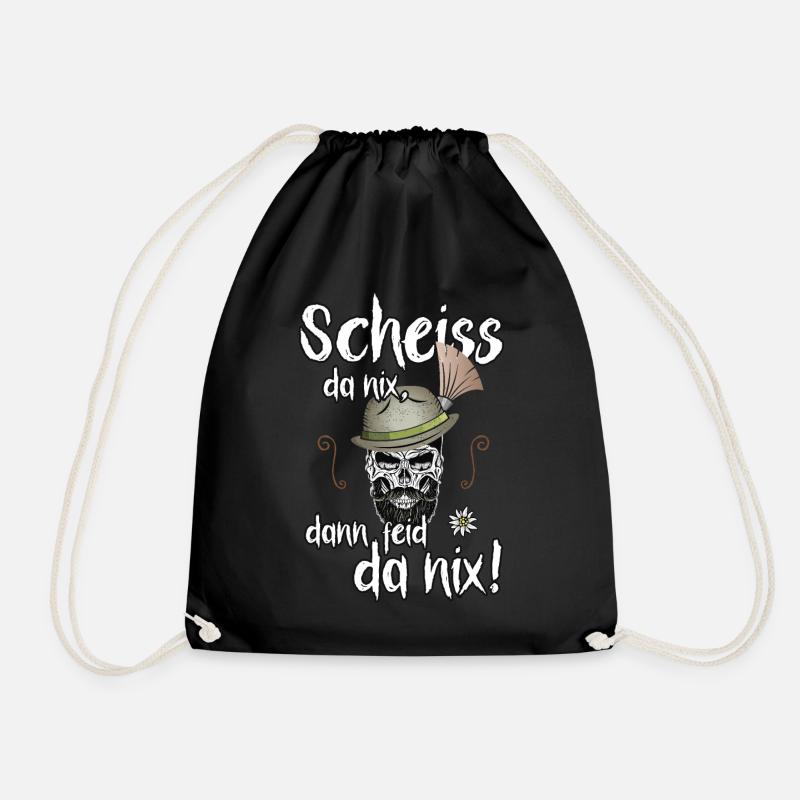 Scheiss da nix, dann feid da nix! Dialekt Bayern - Turnbeutel - Schwarz