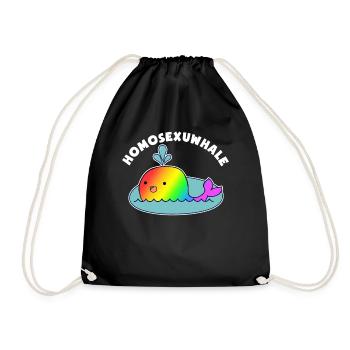 Homosexuwhale - LGBT Gay Pride Rainbow CSD - Drawstring Bag - black - Front