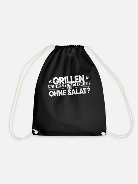 Grillen Heute Mit Frauen Oder Ohne Salat? - Turnbeutel - Schwarz