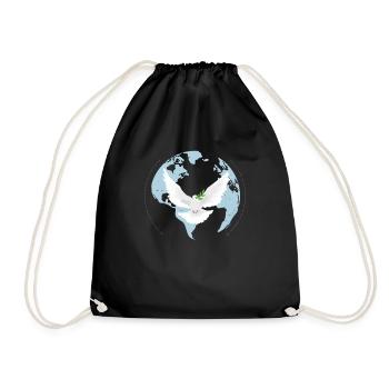 Dove of peace - Drawstring Bag - black - Front
