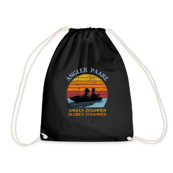Pêcheurs couples pêchant ensemble disant poisson - Sac de sport léger - noir - Devant