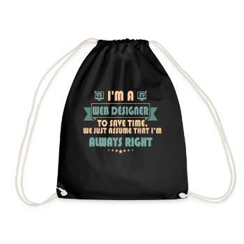 Web Designer gifts shirt - Drawstring Bag - black - Front