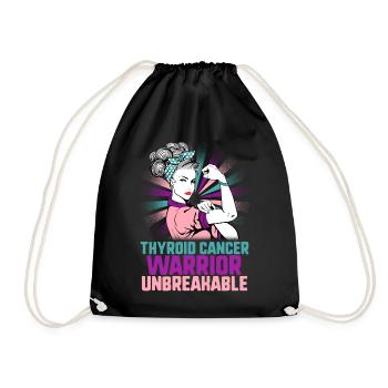 Guerrière du cancer de la thyroïde, femme forte incassable - Sac de sport léger - noir - Devant