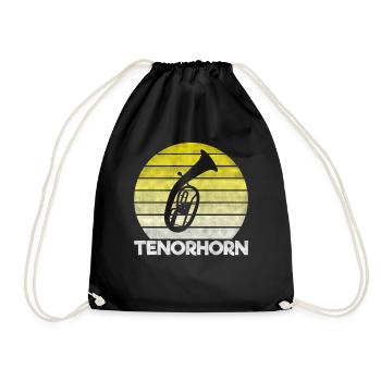 Tenorhorn Tenorhornist Blasmusik Stolz Geschenk - Turnbeutel - Schwarz - Vorne