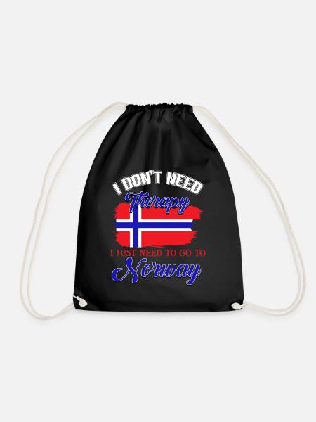 Norwegen, Reiseziel, Troll - Turnbeutel - Schwarz