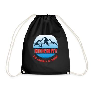 Norway, Scandinavia, fishing - Drawstring Bag - black - Front