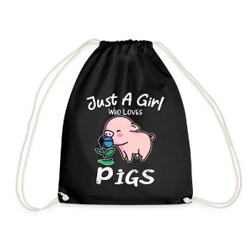 Juste une fille qui aime les cochons - Sac de sport léger - noir - Devant