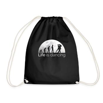 Funny dance sport dancing dance couple evolution - Drawstring Bag - black - Front