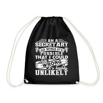 Sekretär Ich bin ein Sekretär - Turnbeutel - Schwarz - Vorne