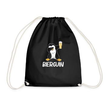 Pingouin bière buveur de bière - Sac de sport léger - noir - Devant