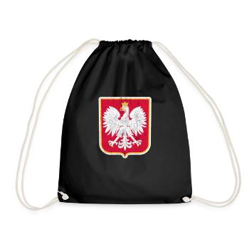 Polska Polish eagle Polish coat of arms Poland - Drawstring Bag - black - Front
