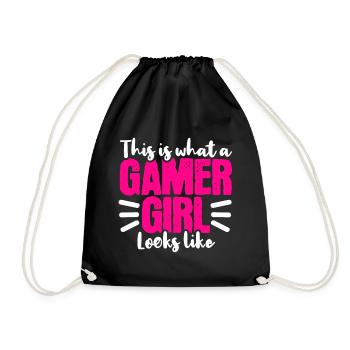 Gamer gamer streamer - Drawstring Bag - black - Front