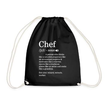 Chef Définition Funny Cook Cooking Gifts Chefs - Sac de sport léger - noir - Devant