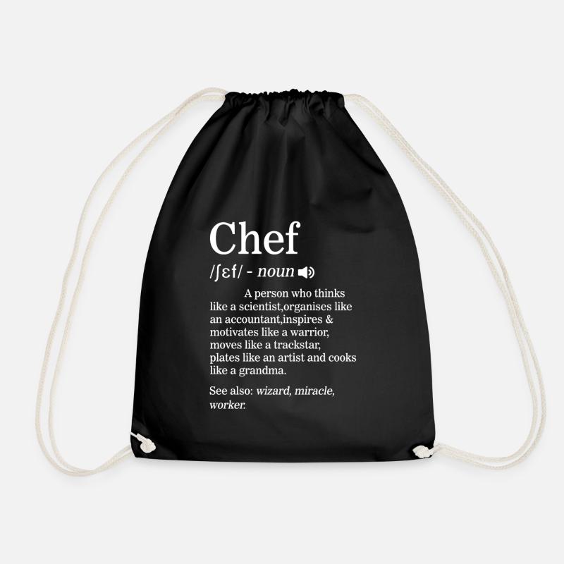 Chef Definition Funny Cook Kochen Geschenke Köche - Turnbeutel - Schwarz