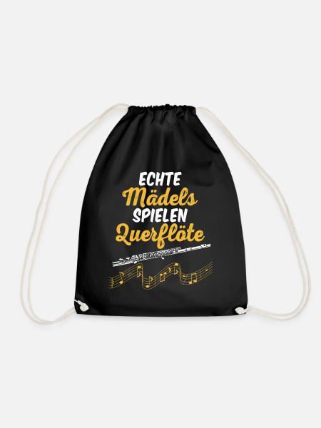 Echte Mädels Spielen Querflöte - Turnbeutel - Schwarz
