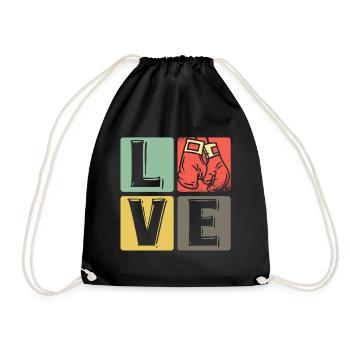 Boxing - Love - Drawstring Bag - black - Front