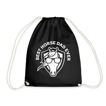 Best Horse Dad Ever horse with sunglasses - Drawstring Bag - black - Front