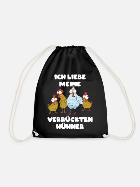 Hühner Huhn Hühnerstall Landwirt - Turnbeutel - Schwarz