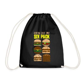 Burger Burger Hamburger Fastfood Cadeau - Sac de sport léger - noir - Devant
