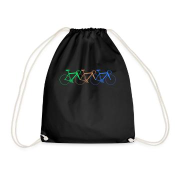 3 colorful racing bikes - Drawstring Bag - black - Front