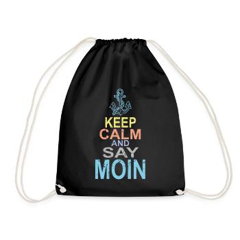 Gardez votre calme et dites Moin - Sac de sport léger - noir - Devant