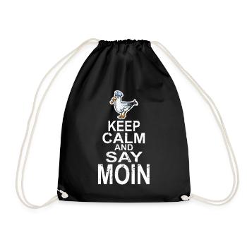 Gardez votre calme et dites Moin - Sac de sport léger - noir - Devant