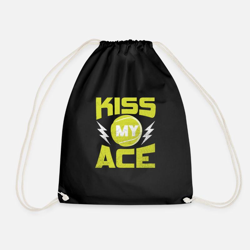Tennis Ace - Drawstring Bag - black