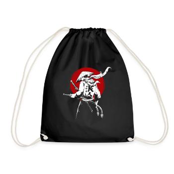 Samurai sword ninja japan warrior bushi gift - Drawstring Bag - black - Front