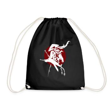 Samurai sword ninja japan warrior bushi gift - Drawstring Bag - black - Front