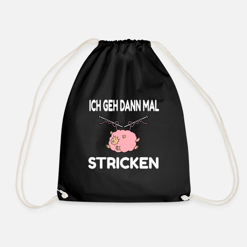 Ich geh dann mal Stricken Nähen Häkeln Wolle - Turnbeutel - Schwarz