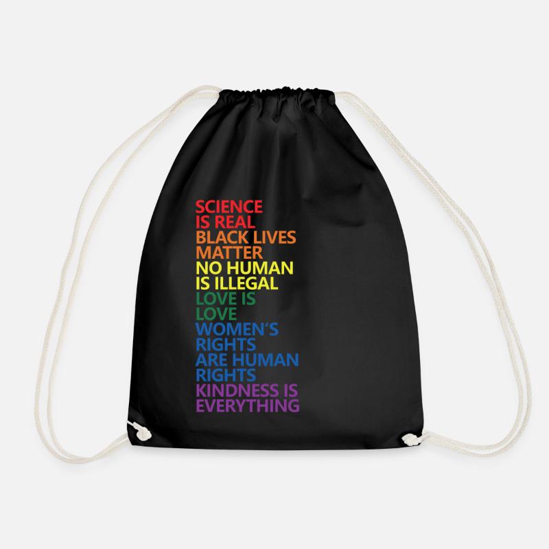 Science Is Real Black Lives Matter LGBT Pride BLM - Turnbeutel - Schwarz