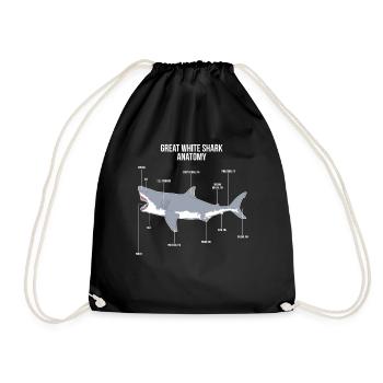 Hai-Anatomie Meerestiere Meerestiere Meerwasser Fi - Drawstring Bag - black - Front