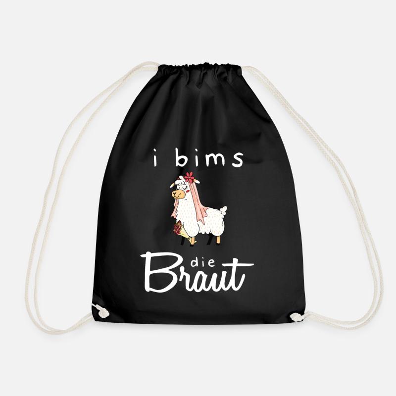 I Bims Die Braut Lama Hochzeit Junggesellin JGA - Turnbeutel - Schwarz