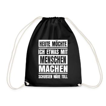 Ich Hasse Menschen Lustiger Spruch - Turnbeutel - Schwarz - Vorne