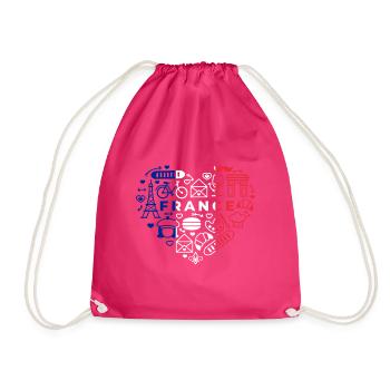 France - Drawstring Bag - fuchsia - Front