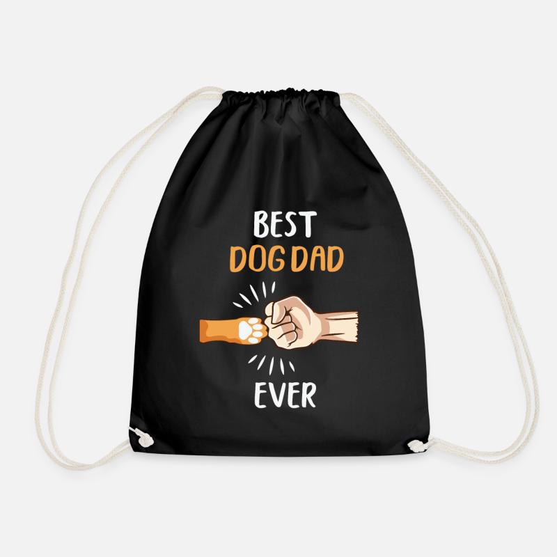 Best dog dad - Drawstring Bag - black