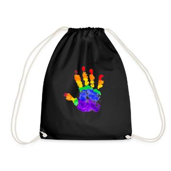 LGBT Rainbow Gay Pride Gay Lesbian Gay - Drawstring Bag - black - Front
