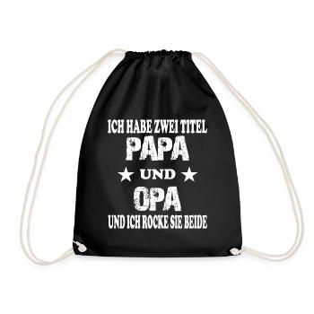 papa und opa - Turnbeutel - Schwarz - Vorne