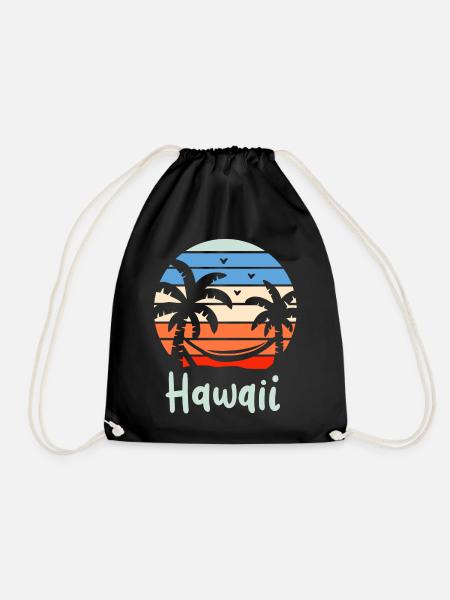 Hawaii Retro - Turnbeutel - Schwarz
