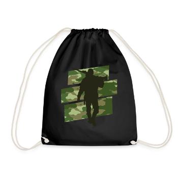 Hunter camouflage - Drawstring Bag - black - Front