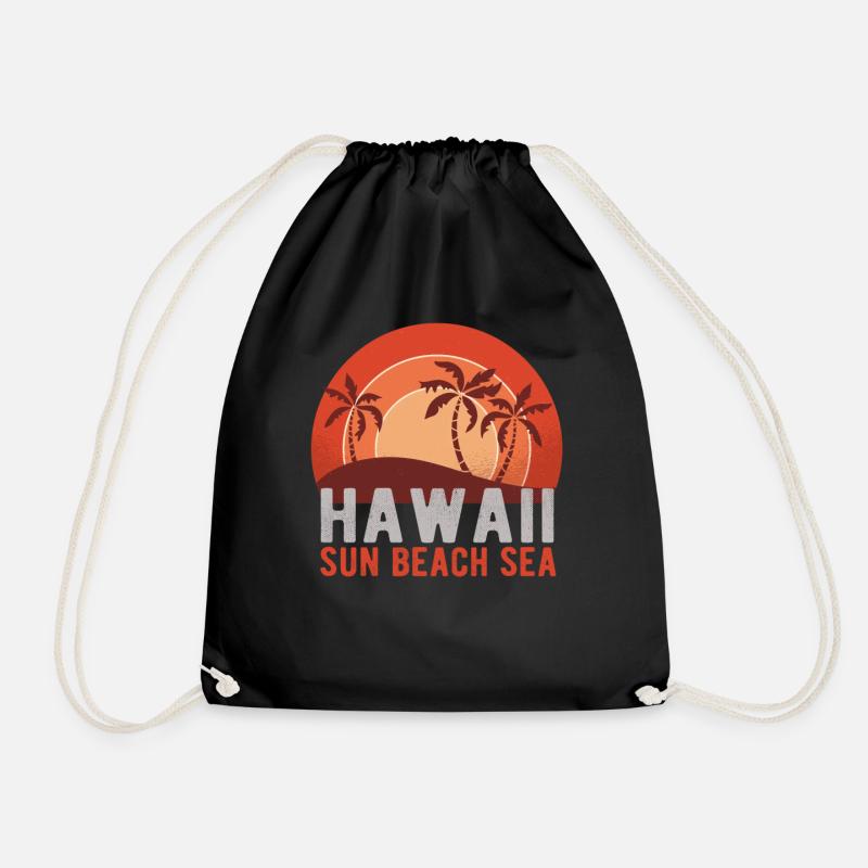 Hawaii - Drawstring Bag - black