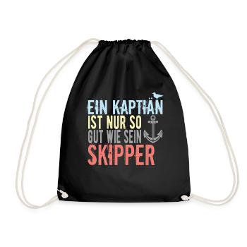 Skipper Sprüche - Turnbeutel - Schwarz - Vorne