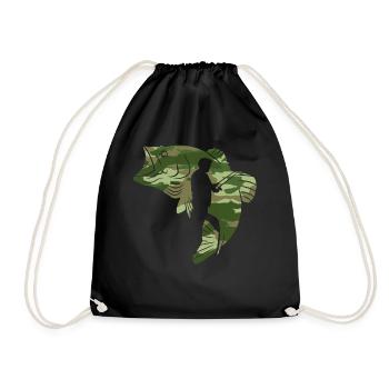 Angler camouflage - Drawstring Bag - black - Front