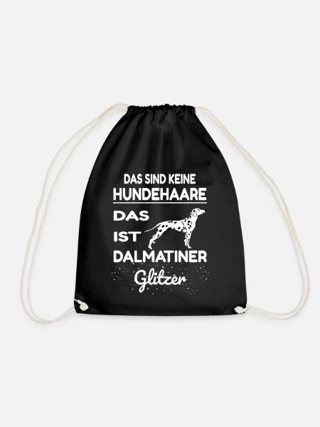 Dalmatiner Sprüche Hund Hunde Glitzer Dalmatian - Turnbeutel - Schwarz