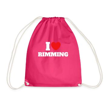I LOVE RIMMING - Drawstring Bag - fuchsia - Front