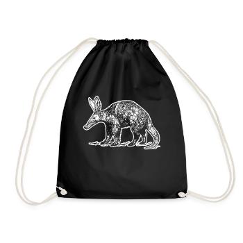 Aardvark Aardvark Floral Pattern - Drawstring Bag - black - Front