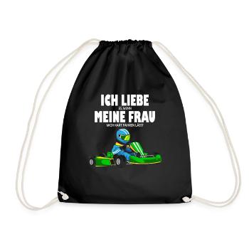Lustiges Kartfahrer Go Kart Racing - Turnbeutel - Schwarz - Vorne